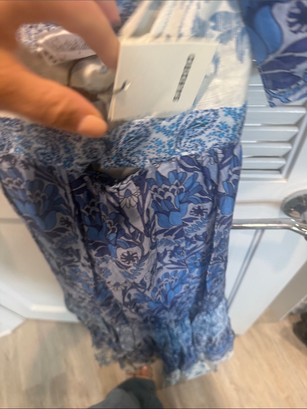 Sandro BLEU Blue Floral Maxi Dress - Picture 10 of 10